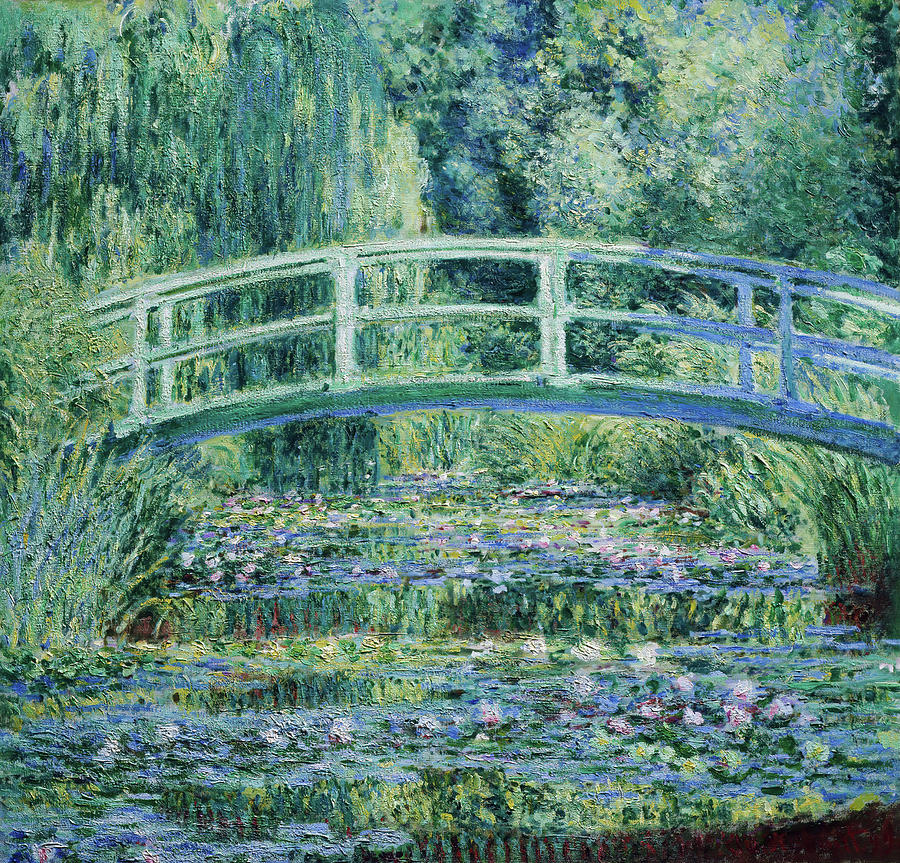 Water Lilies And Japanese Bridge Painting