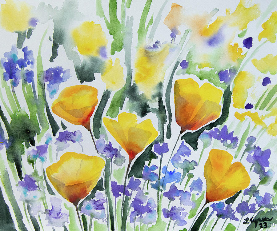 Watercolor - California Wildflowers #1 Painting by Cascade Colors
