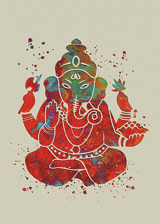 Indian Religious Festival Ganesh Chaturthi Template, Hand Drawn Sketch  Vector illustration, Art Print | Barewalls Posters & Prints | bwc72925429