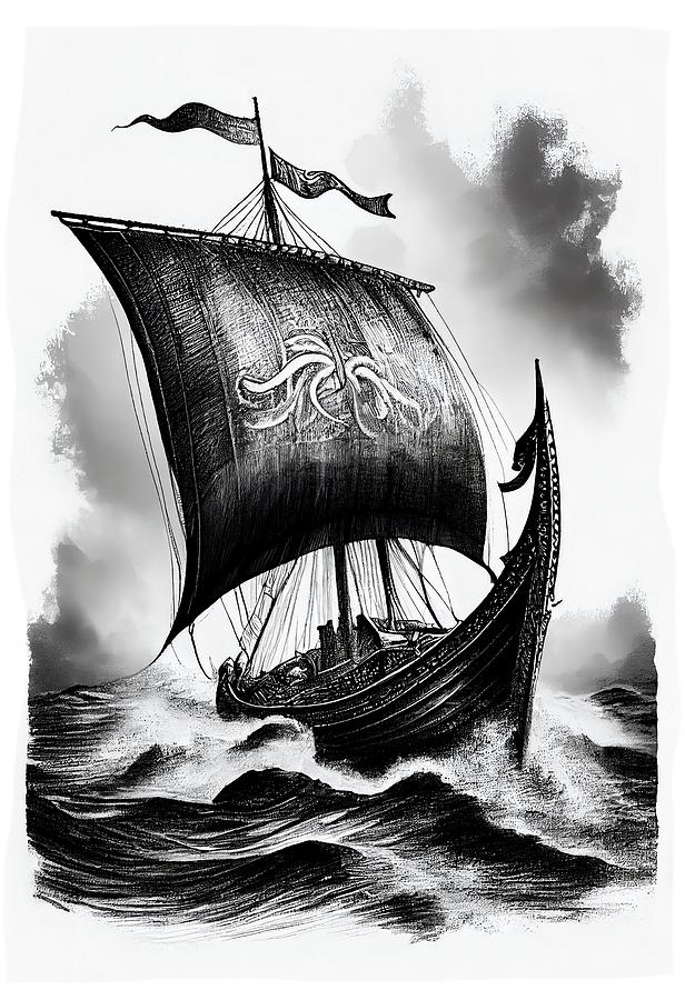 Pencil Sketch Of A Ship - Desi Painters