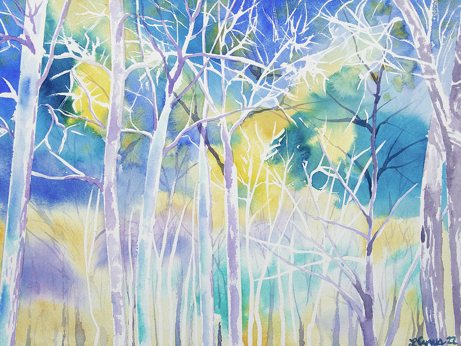 Watercolor - Winter Tree Impression #1 Painting by Cascade Colors