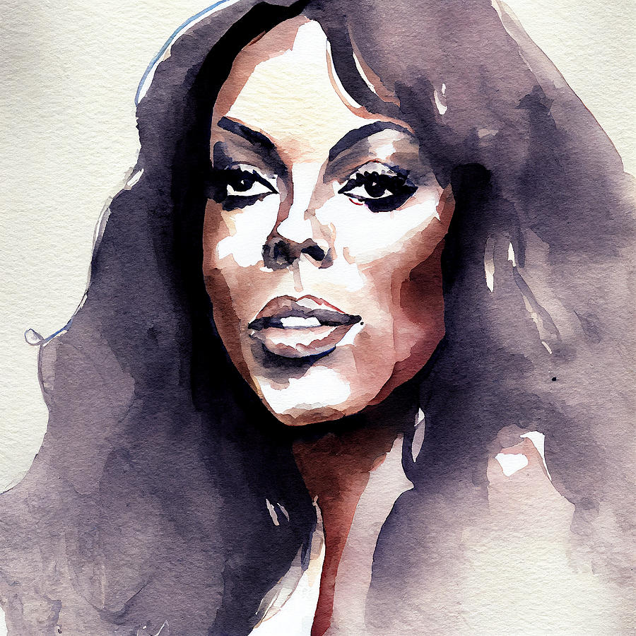Watercolour Of Donna Summer Mixed Media