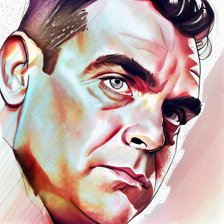 Watercolour Of Robbie Williams Mixed Media By Smart Aviation - Fine Art 