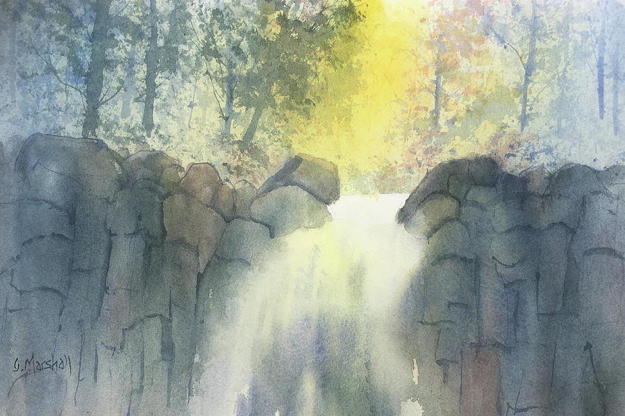Waterfall Painting by Glenn Marshall