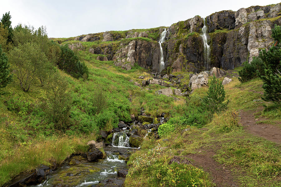 Waterfalls and streams in Seydisfjordur before the landslides of December 2020 #2 Photograph by RicardMN Photography