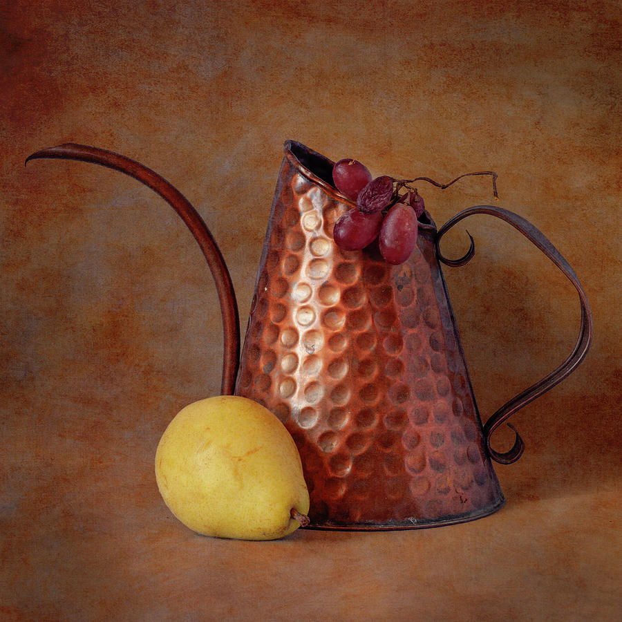 Copper Watering Can and Fruit Photograph by Cordia Murphy