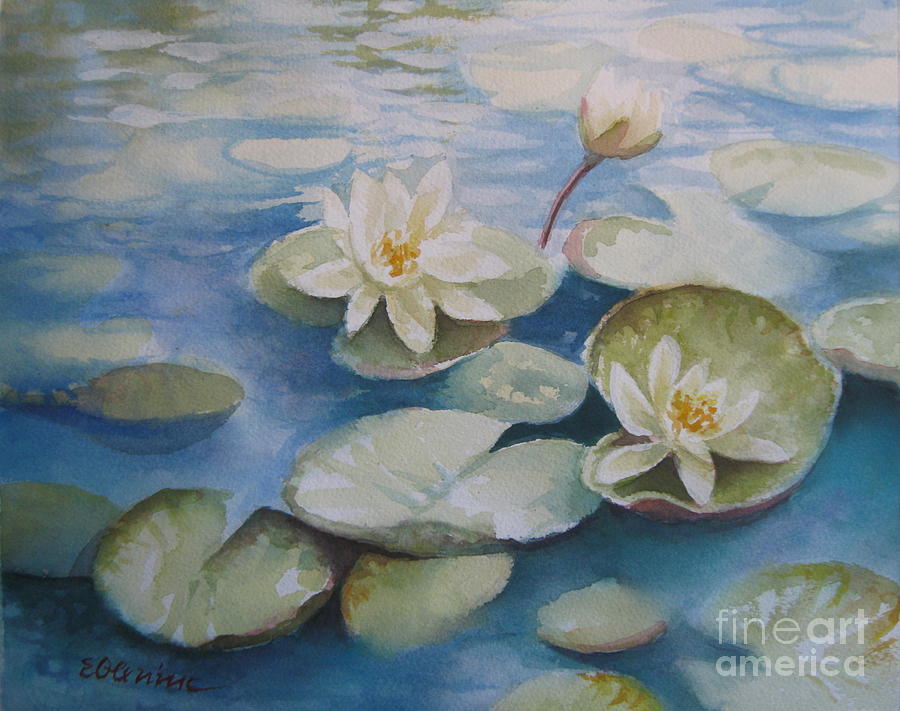 Waterlilies #1 Painting by Elena Oleniuc