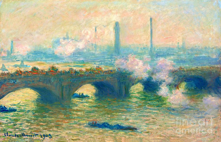 Waterloo Bridge, Gray Day #1 Painting by Claude Monet