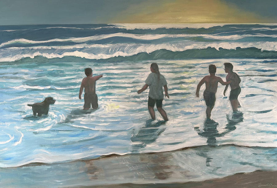 Wave Dancers #1 Painting by Laura Lee Cundiff