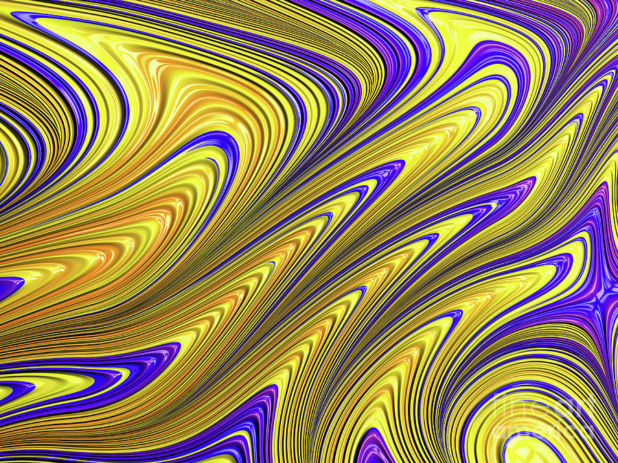 Wavy Yellow Lines Digital Art By Elisabeth Lucas 3265