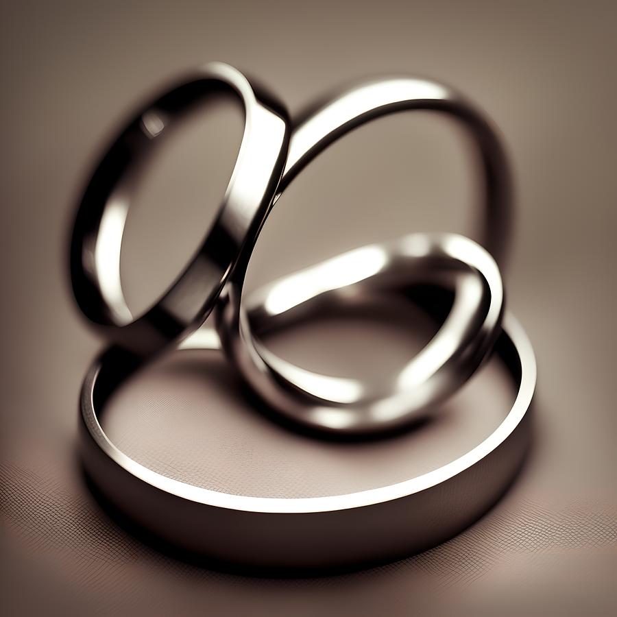 Wedding Rings, Generative AI Illustration Digital Art by Miroslav ...