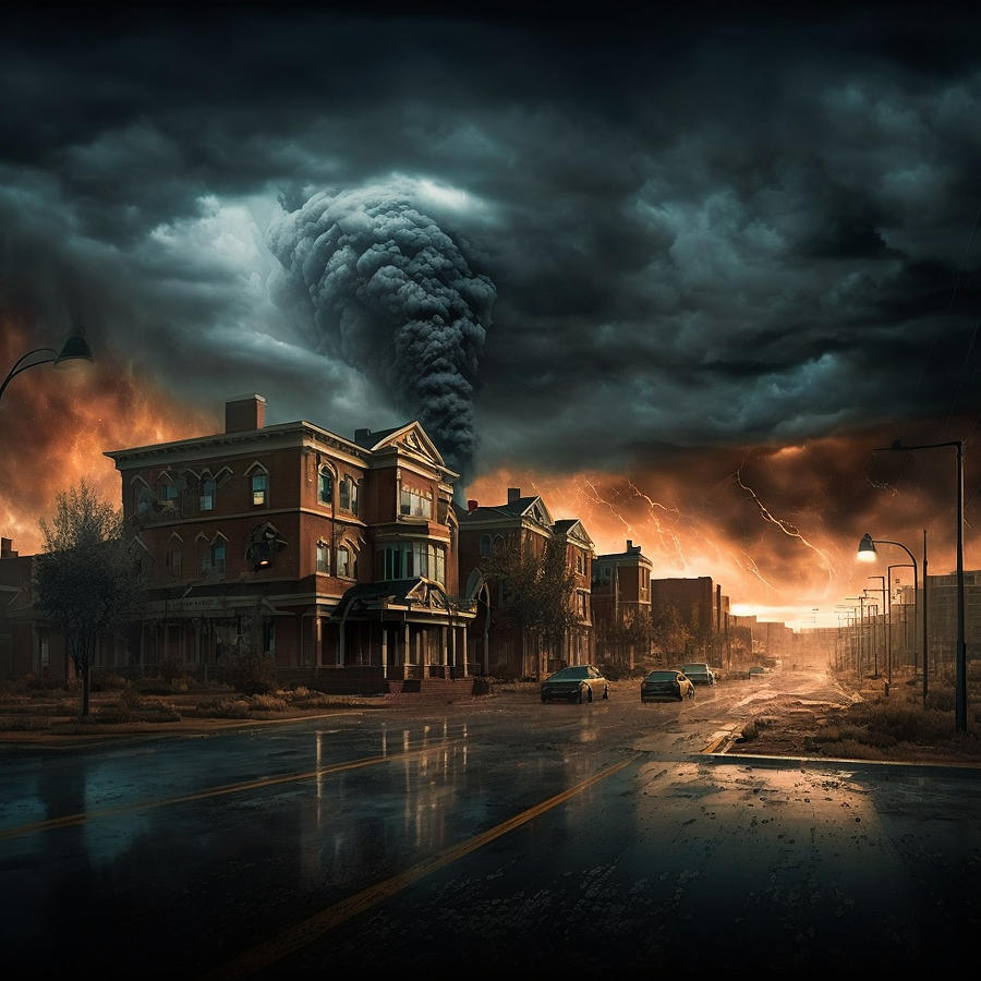 westminster  colorado  during  the  apocalypse  west  by Asar Studios #1 Painting by Celestial Images