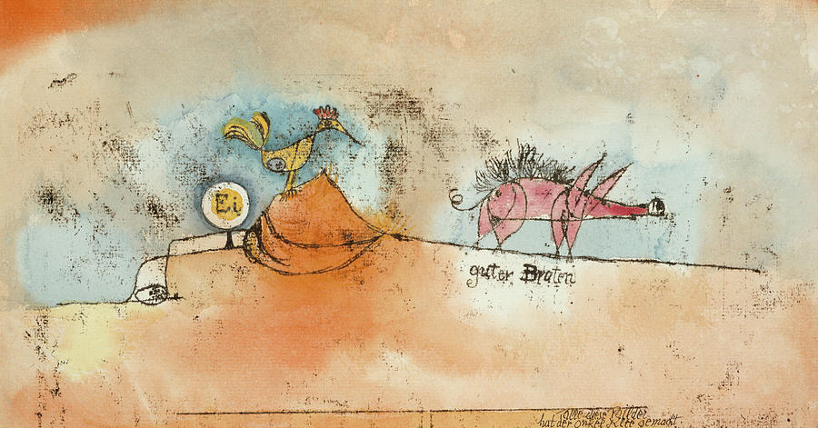 Paul Klee Painting - Where the Eggs and the Good Roast Come From #1 by Paul Klee