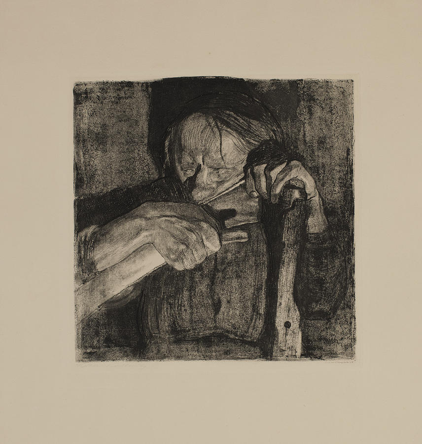 Whetting the Scythe Drawing by Kathe Kollwitz - Fine Art America