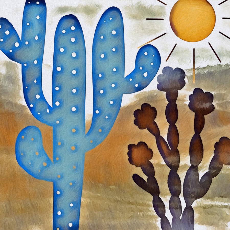 Whimsical Southwestern Desert #1 Mixed Media by Bonnie Bruno