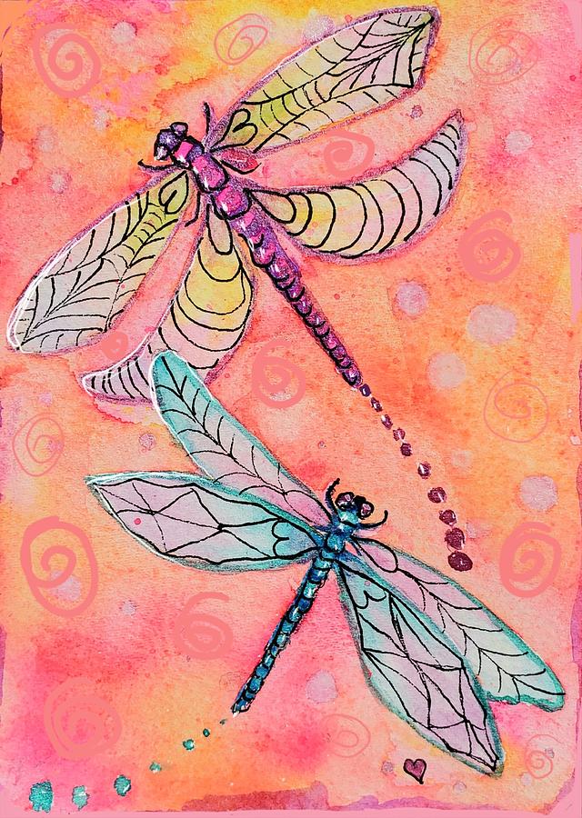 Whispering Dragonfly #1 Painting by Deahn Benware