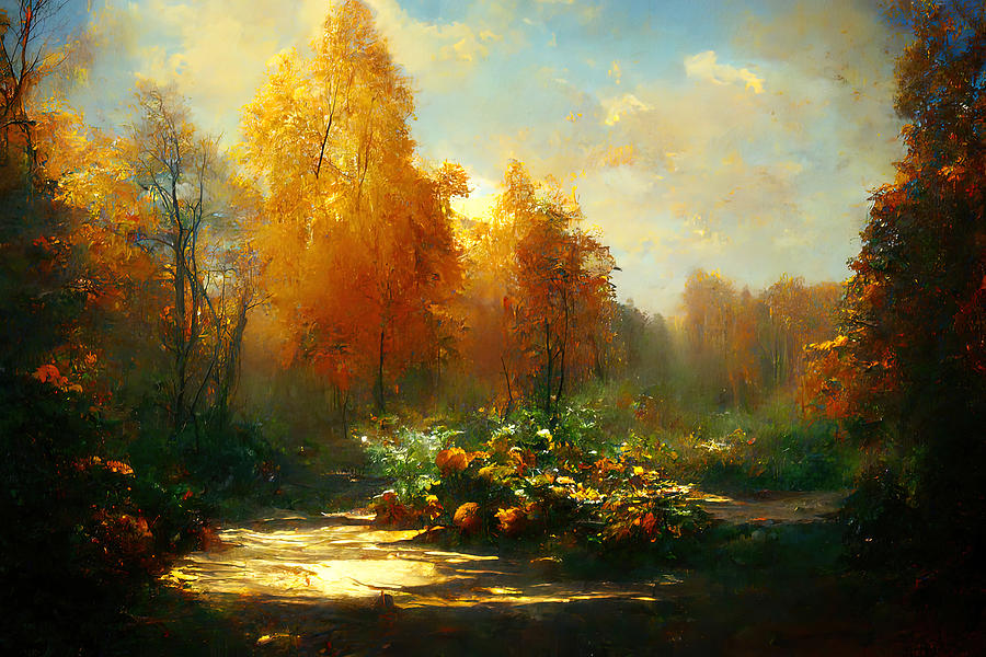 Whispers of Autumn, 04 #1 Painting by AM FineArtPrints