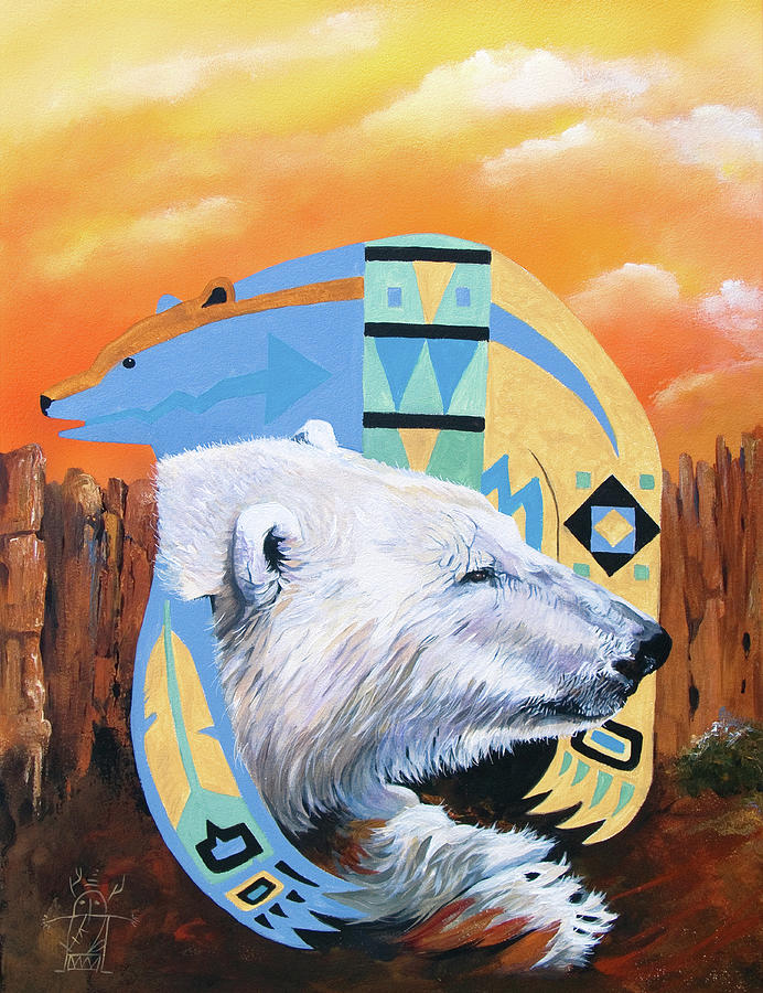 White Bear goes Southwest #1 Painting by J W Baker