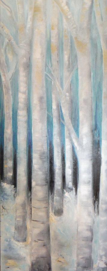 White Birch #1 Painting by Jacqueline Whitcomb