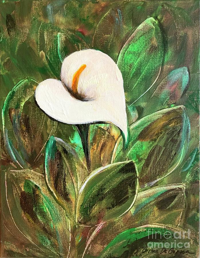 White Calla Lily #1 Digital Art by Gina De Gorna