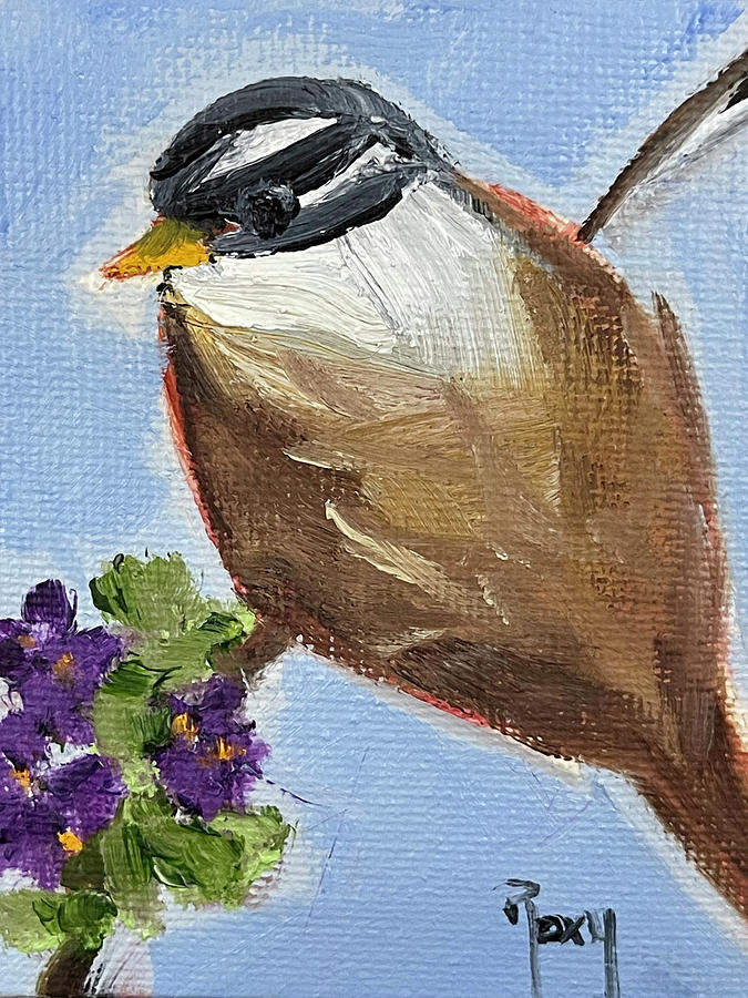 White Crowned Sparrow #1 Painting by Roxy Rich