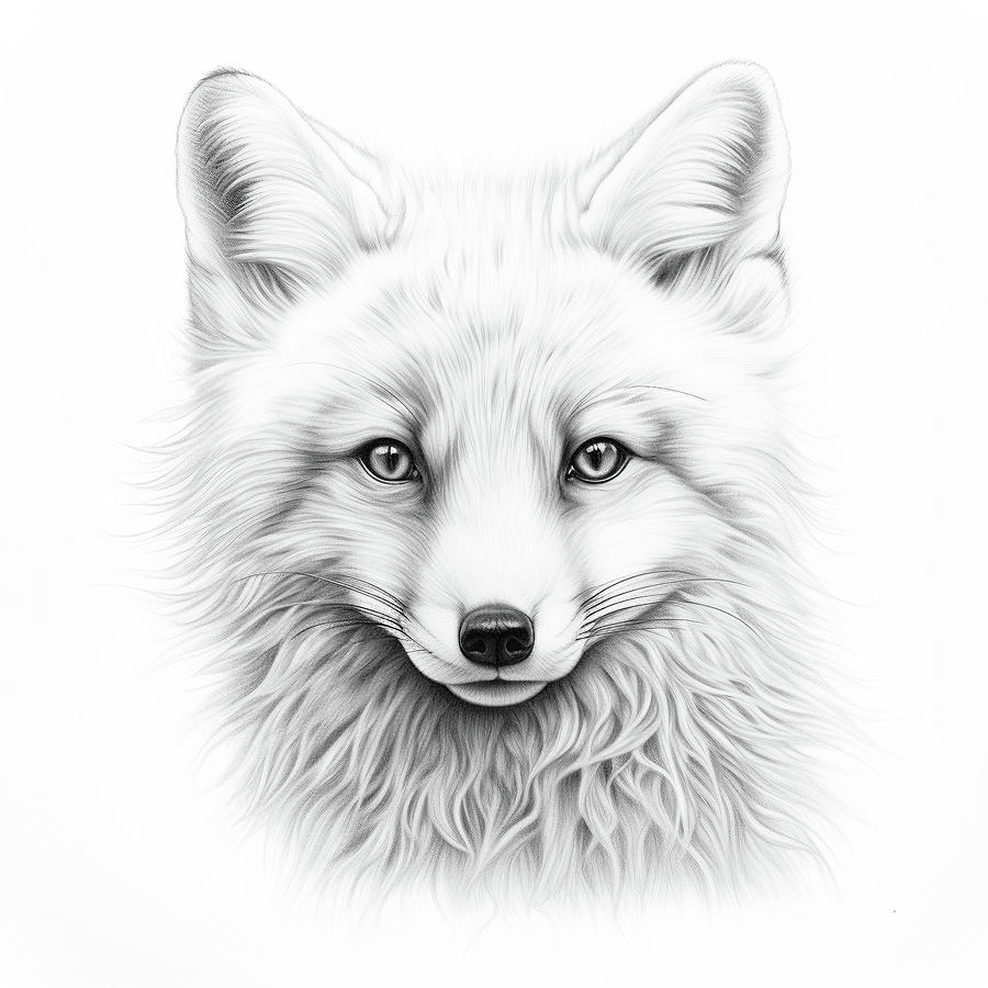 White Fox Face #1 Photograph by Athena Mckinzie