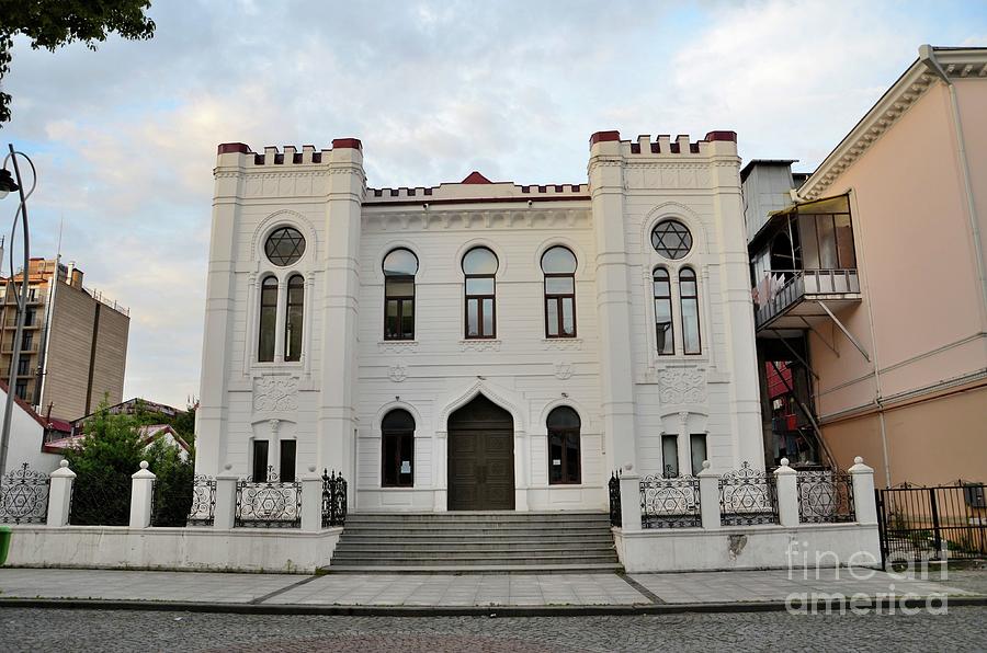 Castle Photograph - White Jewish synagogue building with Star of David Batumi Georgia #2 by Imran Ahmed
