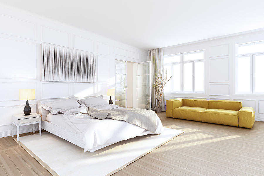 White Luxury Bedroom Interior #1 Photograph by Tulcarion