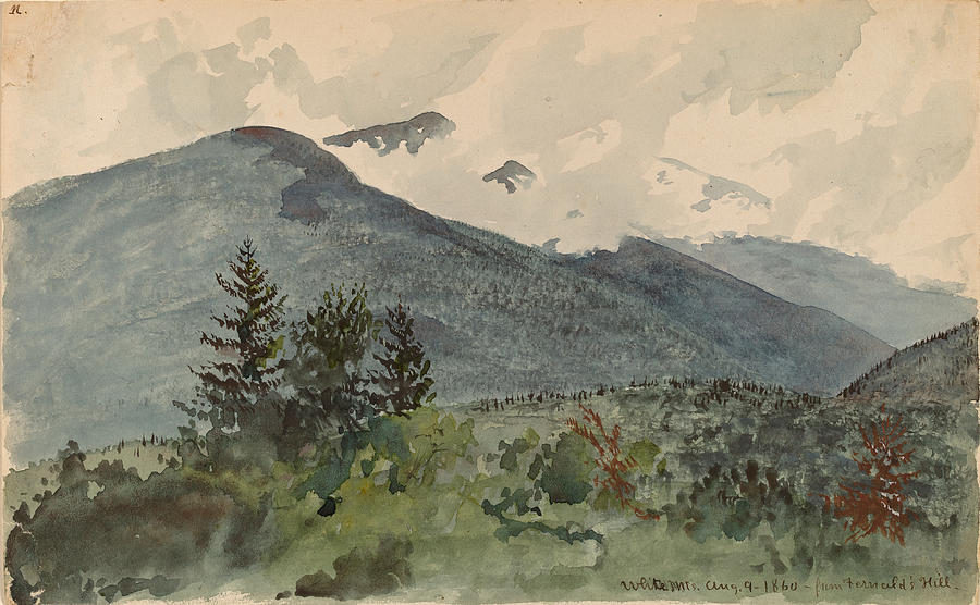 White Mountains from Fernalds Hill #2 Drawing by Charles De Wolf Brownell