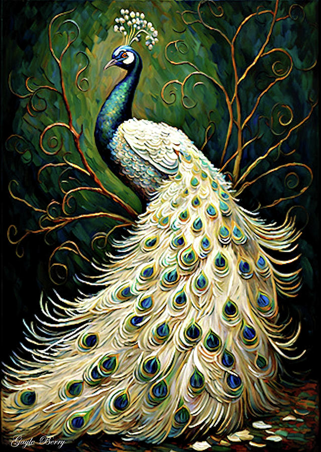 White Peacock Mixed Media by Gayle Berry - Fine Art America