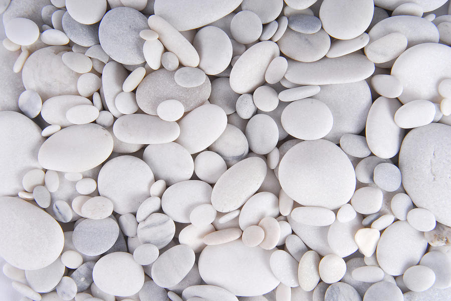 White Pebbles Stones Background #1 Photograph by Severija Kirilovaite