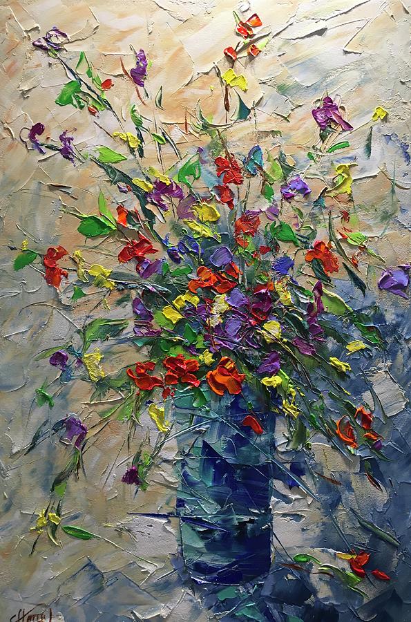 Wild flowers #1 Painting by Frederic Payet