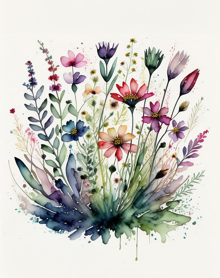 Wild Flowers #1 Digital Art by Roger Lighterness
