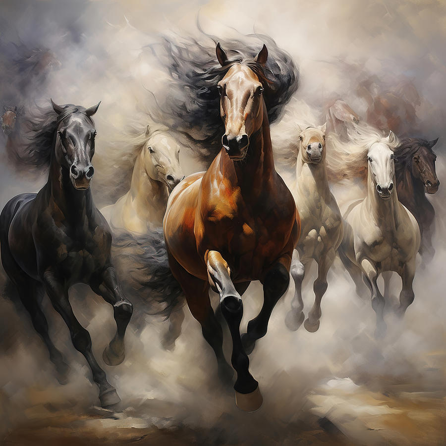 Wild Horses On The Run 1 Digital Art By Athena Mckinzie Fine Art America