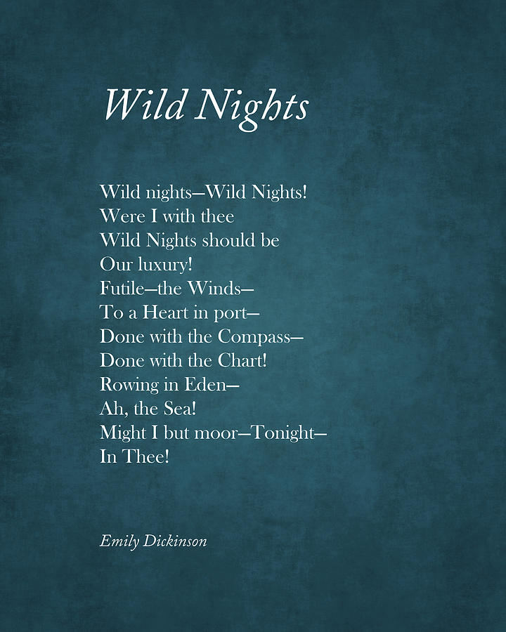 Book Digital Art - Wild Nights - Emily Dickinson Poem - Literature - Minimal Print #2 by Studio Grafiikka