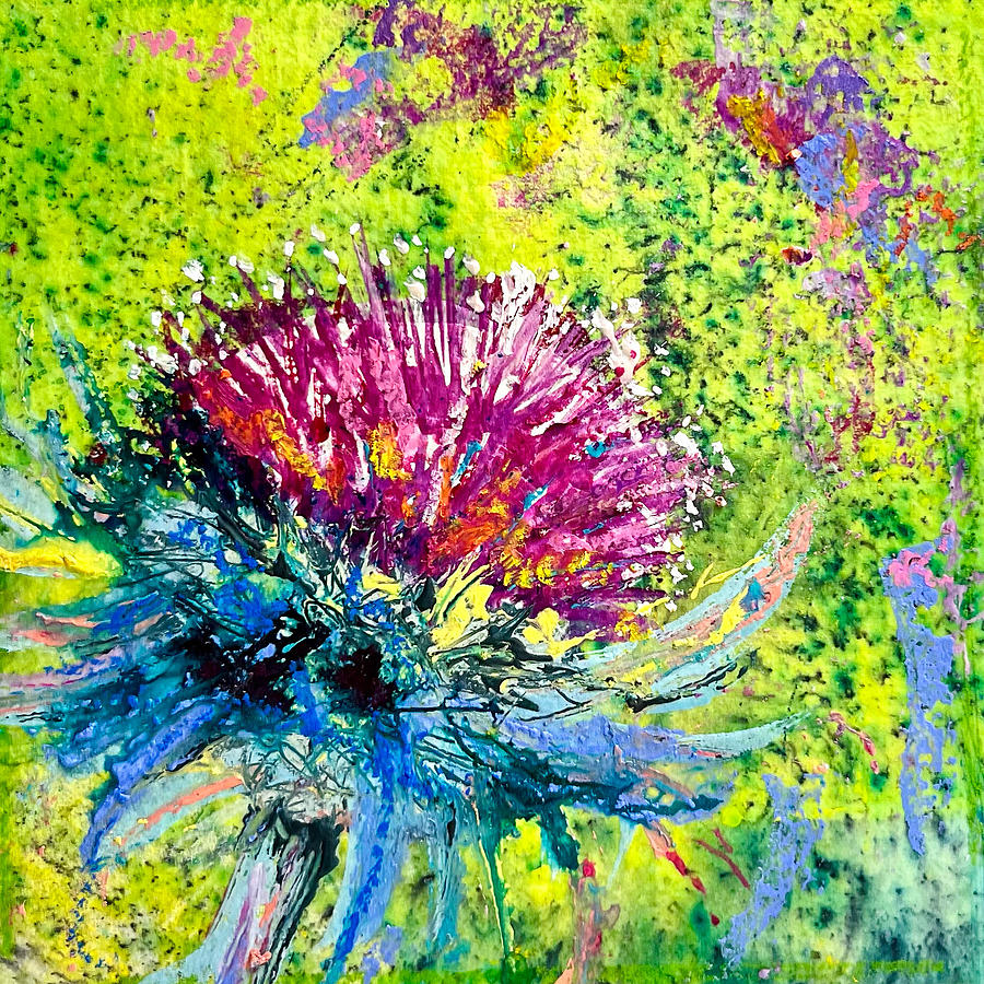 Wild Thing - Thistle  Painting by Cheryl Prather