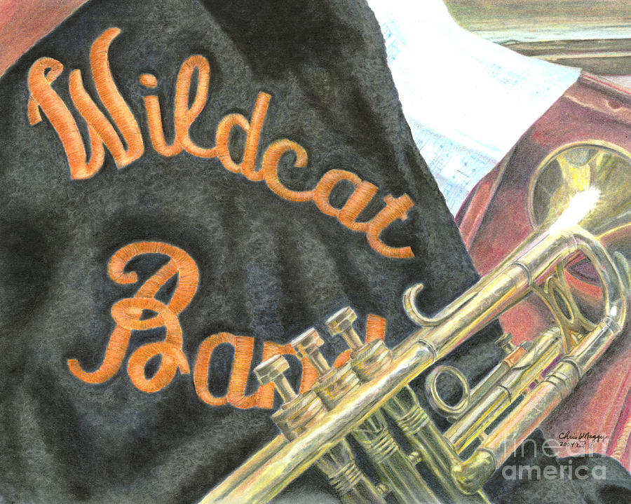 High School Band Pastel - Wildcat Band by Chris Naggy