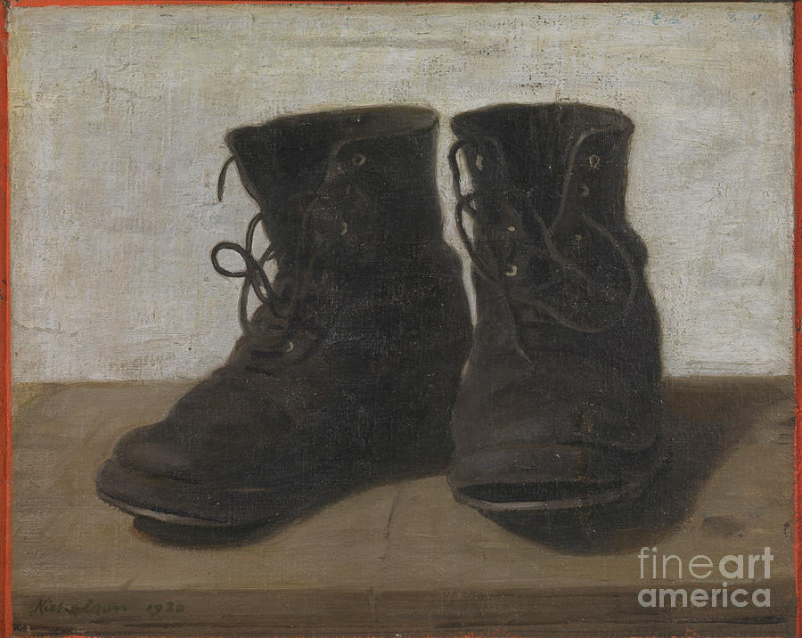 Boot Painting - William Nicholson - Miss Jekylls Gardening Boots #1 by William Nicholson
