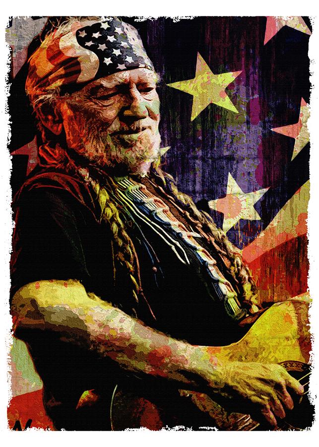 Willie Nelson 2 Digital Art by Joseph On