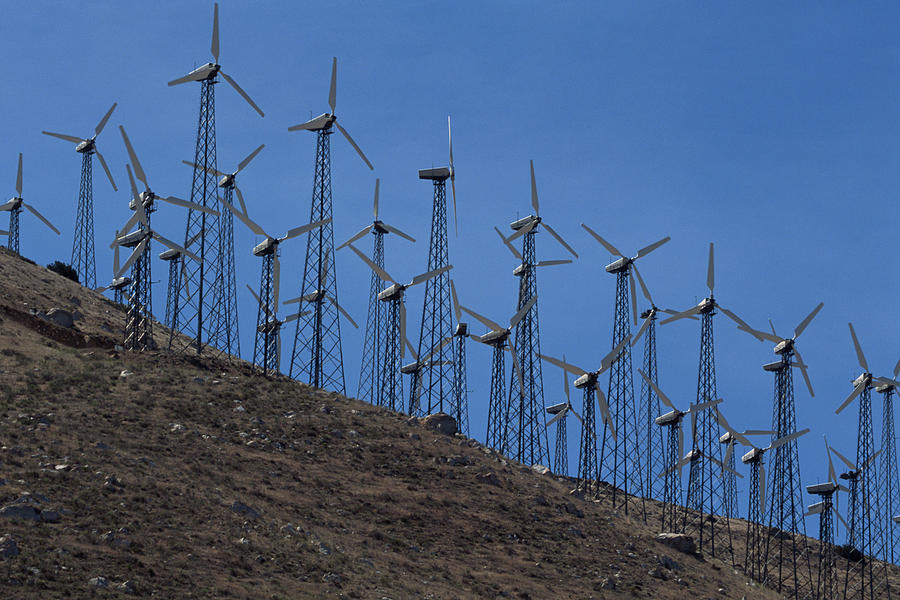 Wind farm on rural hillside #1 Photograph by Comstock Images