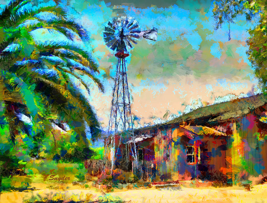 Windmill at the Old Homestead DP #1 Photograph by Barbara Snyder