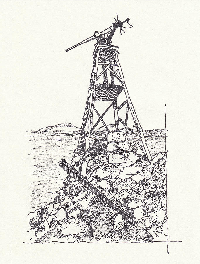 Collage Drawing - Windmill II by Gerald Knowles