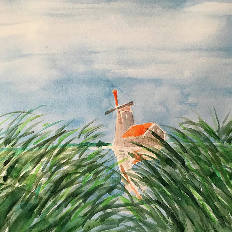 Windmill Outside Amsterdam #1 Painting by John Macarthur