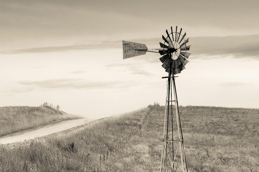 Windmill, Smoky Hills Region, Kansas #1 Photograph by Anthony John Coletti