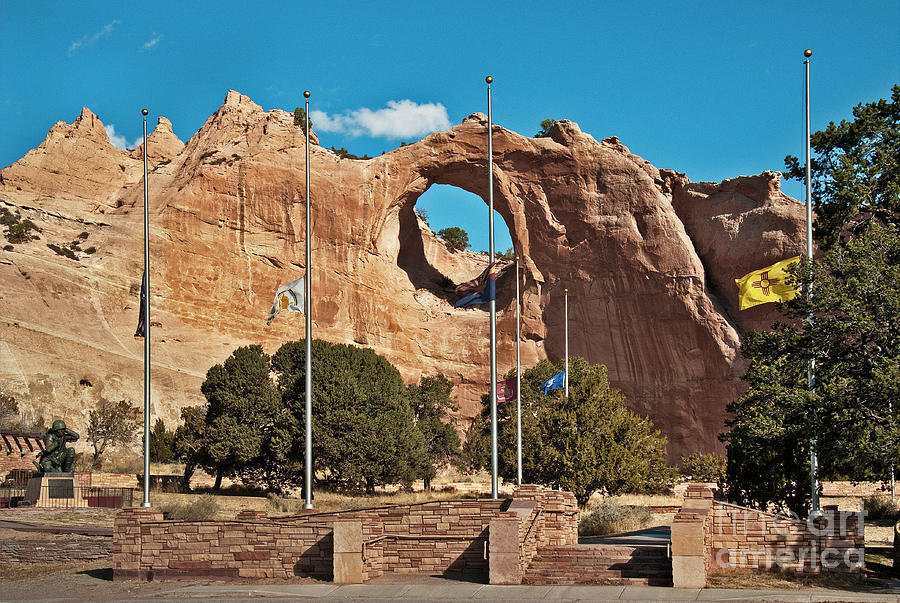 Window Rock Photograph - Window Rock Memorial by Mae Wertz Window Rock Photograph - Window Rock Memorial by Mae Wertz