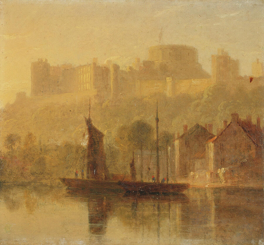 Windsor Castle from the Thames, from circa 1825 Painting by William Daniell
