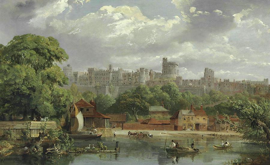 Boat Painting - Windsor Castle from the Thames #1 by William Parrott