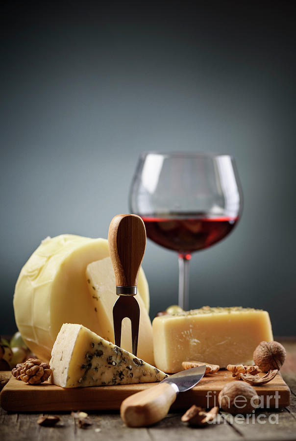 Wine and cheese #1 Photograph by Jelena Jovanovic