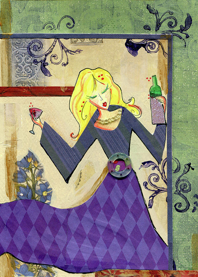 Wine Goddess #1 Mixed Media by Jennifer Gregory