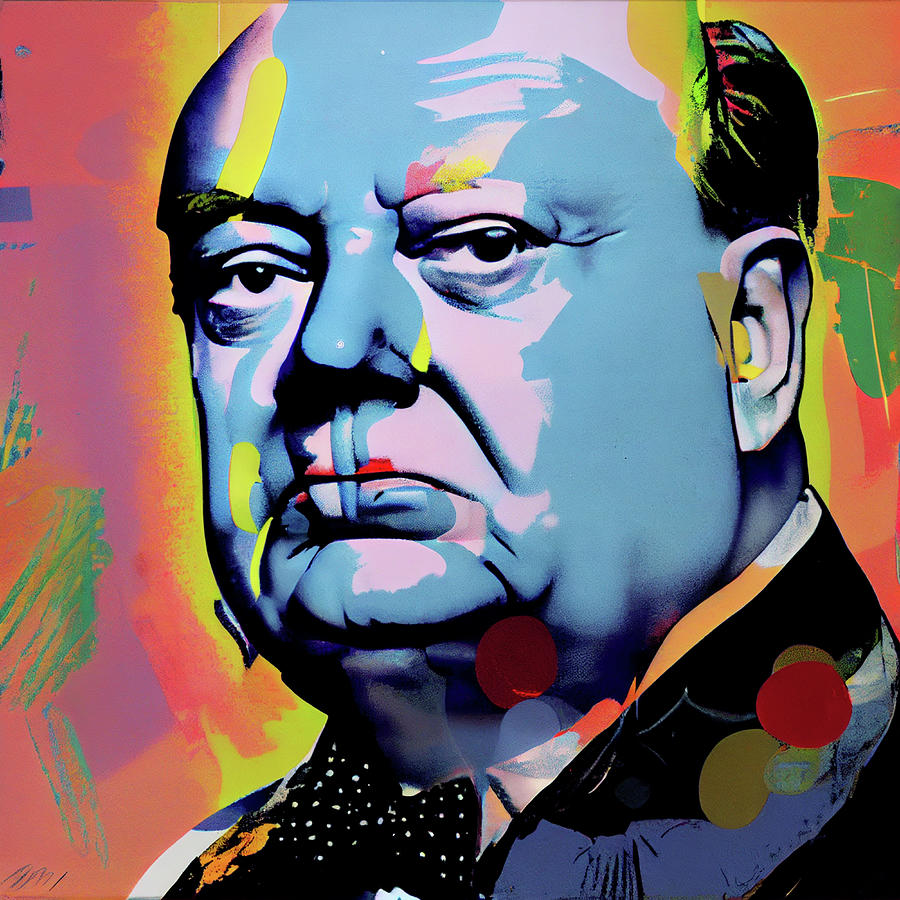 Winston Churchill Pop Art Digital Art by AJ Etheridge - Fine Art America